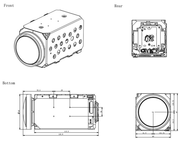 DS-2ZMN4007(C)外形尺寸 DS-2ZMN4007(C)外形尺寸